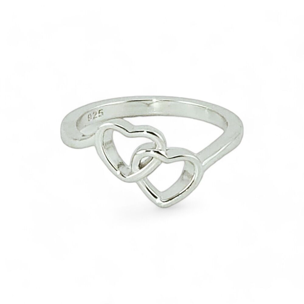 Sterling Silver Double Heart Ring